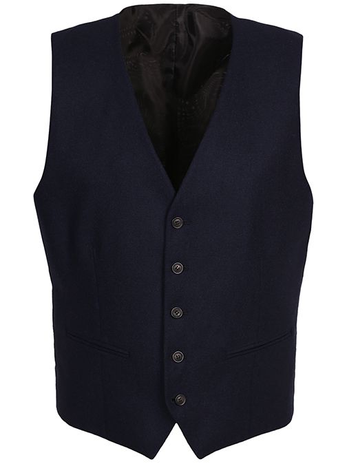 Men's Slim-Fit Navy Blue Waistcoat – Refined Formal Layer - Image 4