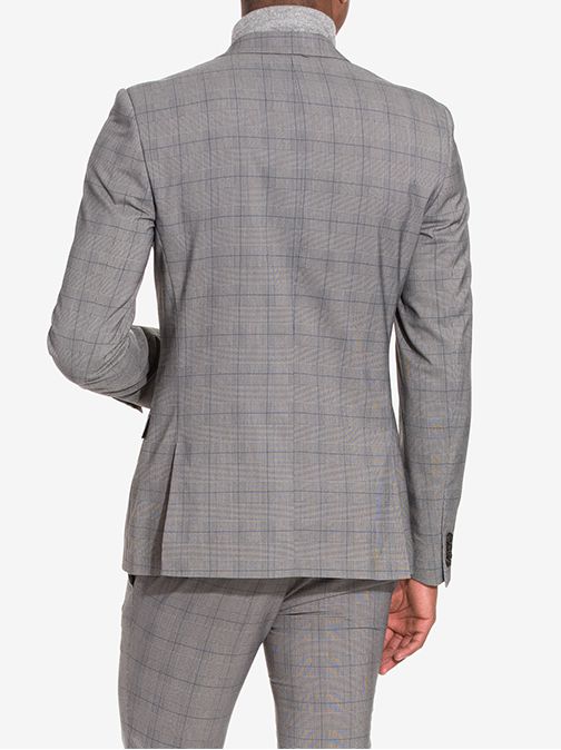 Men's Check Pattern Blazer & Trousers – Smart Casual Style - Image 2