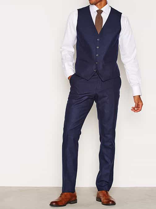 Men's Slim-Fit Navy Blue Waistcoat – Refined Formal Layer - Image 3