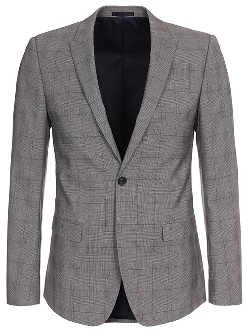 Men's Check Pattern Blazer & Trousers – Smart Casual Style - Image 5