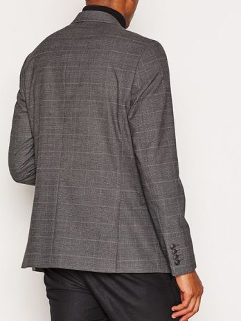 Men’s Grey Check Blazer – Smart-Casual Modern Style