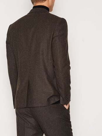 Men’s Dark Brown Fine Check Suit – Timeless Sophistication