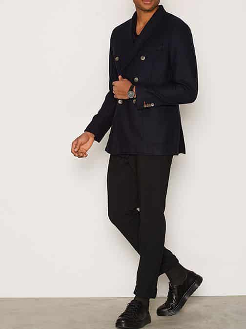 Men's Double-Breasted Navy Blazer – Bold Classic Style - Image 3