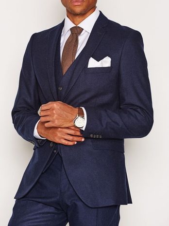 Men’s Navy Blue Three-Piece Suit – Executive Formal Excellence