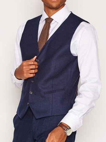 Men’s Slim-Fit Navy Blue Waistcoat – Refined Formal Layer