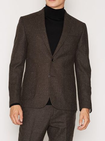 Men’s Dark Brown Fine Check Suit – Timeless Sophistication