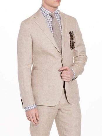 Men’s Beige Linen Suit – Lightweight Casual Luxury